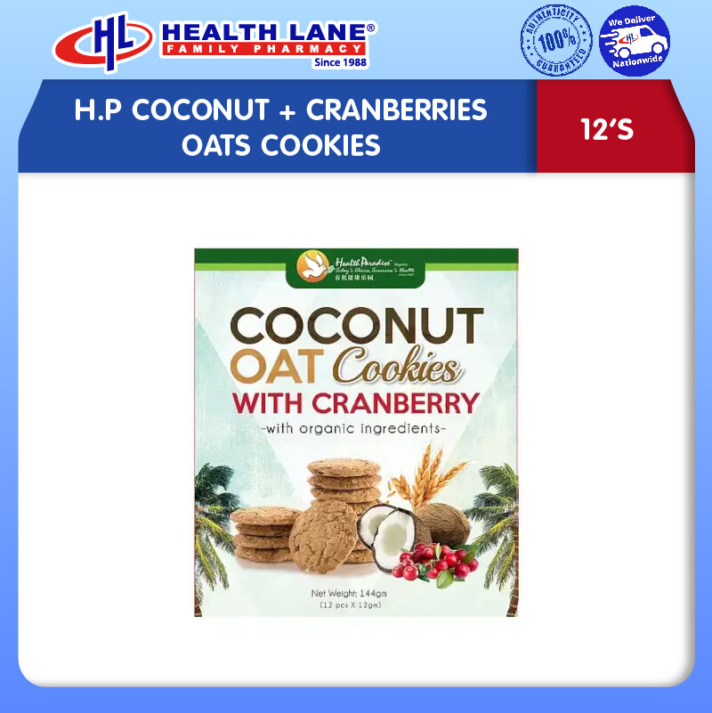 H.P COCONUT + CRANBERRIES OATS COOKIES (12'S) 